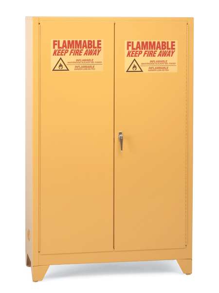 Flammable Safety Cabinet, 60 gal., Yellow