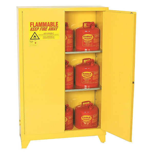 Flammable Safety Cabinet, 60 gal., Yellow