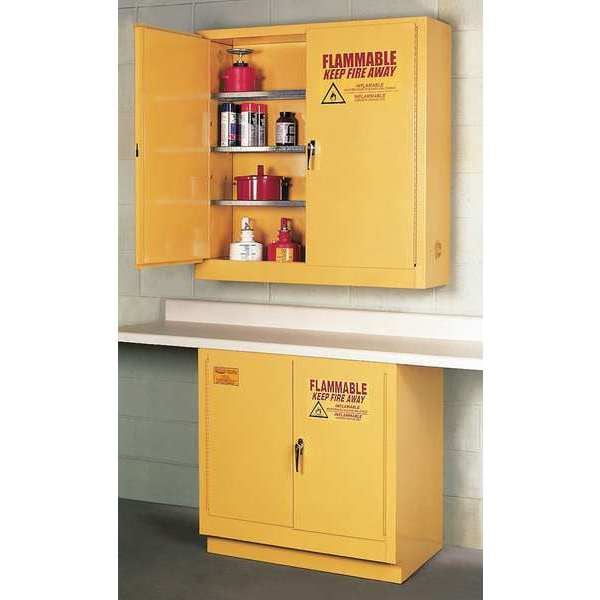 Flammable Safety Cabinet, 22 gal., Yellow