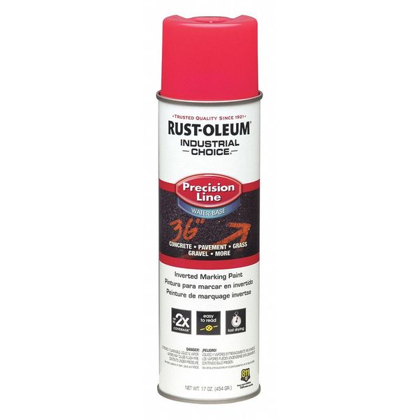 Inverted Marking Paint, 17 oz., Fluorescent Pink, Water -Based