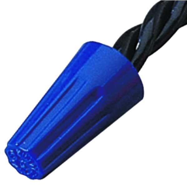 Twist On Wire Connector, 22 AWG to 14 AWG, 300 V, Standard Style, Blue, 100 PK