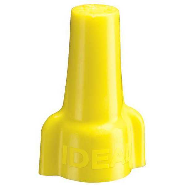 Twist On Wire Connector, 18 AWG to 10 AWG, 600 V, Wing Style, Yellow, 100 PK
