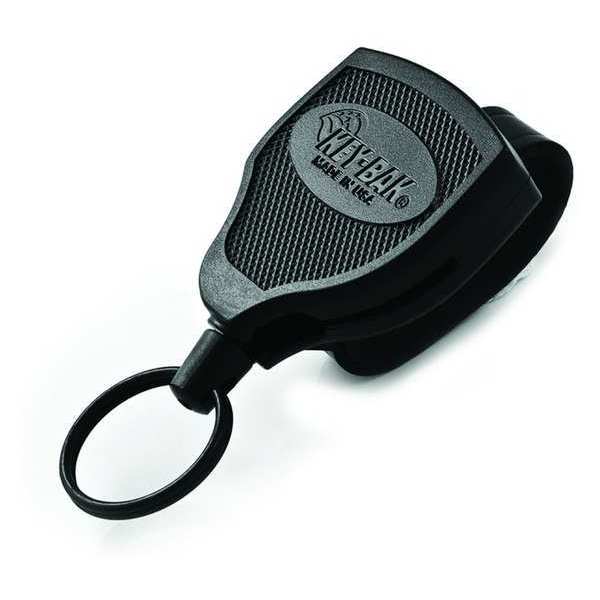 Key Reel, Split Ring Type, 1 1/4 in Ring Size, Black