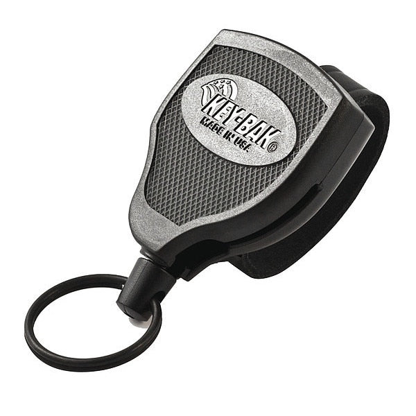 Key Reel, Split Ring Type, 1 1/4 in Ring Size, Black