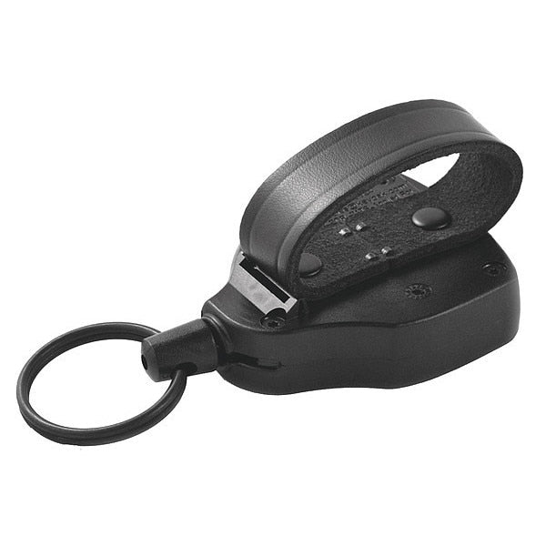 Key Reel, Split Ring Type, 1 1/4 in Ring Size, Black