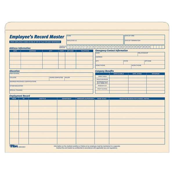 Employee Record File Jacket, PK15