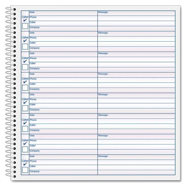 Voice Message Log Book, 8-1/4 x 8-1/2