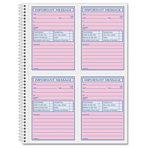 Telephone Message Book, 3-7/8x5-1/2
