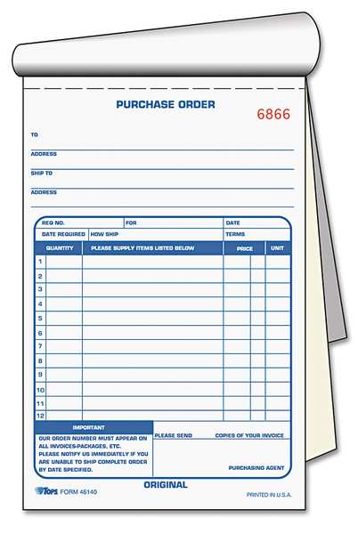 Purchase Order Book, 5-9/16 x 7-15/16