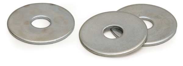 Fender Washer, Fits Bolt Size 1/4 in , Steel Zinc Plated Finish, 100 PK
