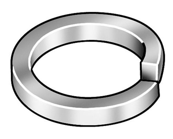 Split Lock Washer, Fits Bolt Size 1/2 in Steel, Plain Finish, 100 PK