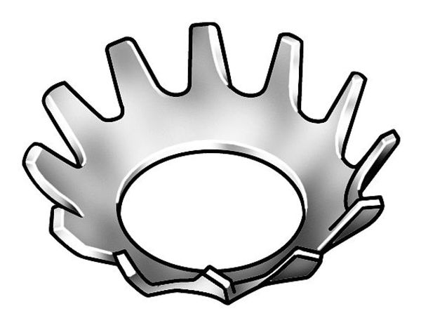 External Tooth Lock Washer, Fits Bolt Size #10 410 Stainless Steel, Plain Finish, 100 PK