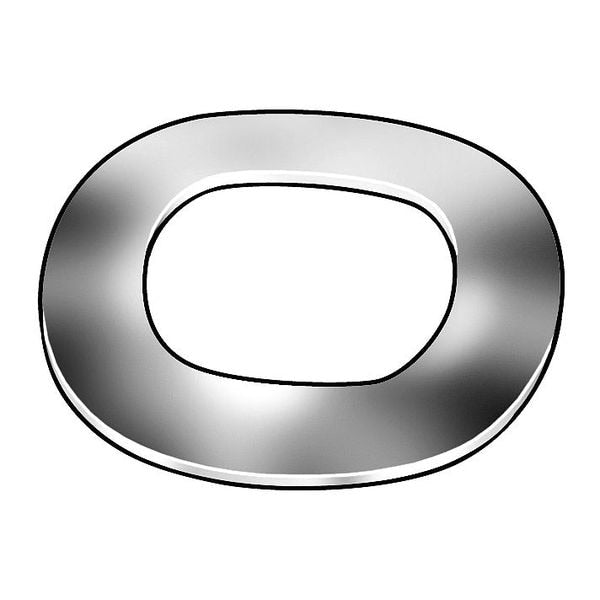 Wave Washer, Fits Bolt Size 5/16 in 18-8 Stainless Steel, Passivated Finish, 25 PK