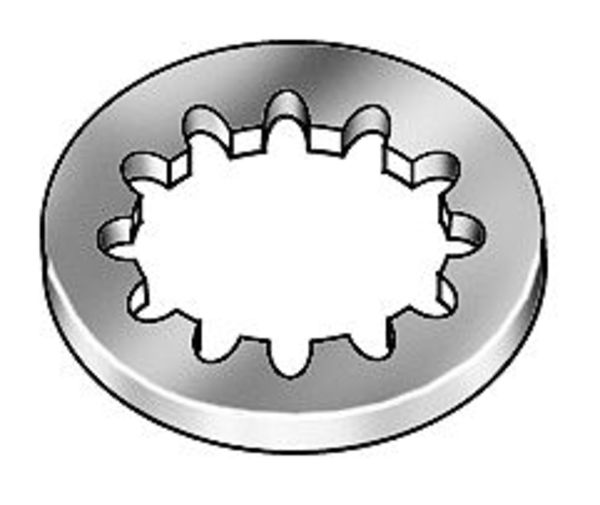 Internal Tooth Lock Washer, Fits Bolt Size M2.5 18-8 Stainless Steel, Plain Finish, 100 PK