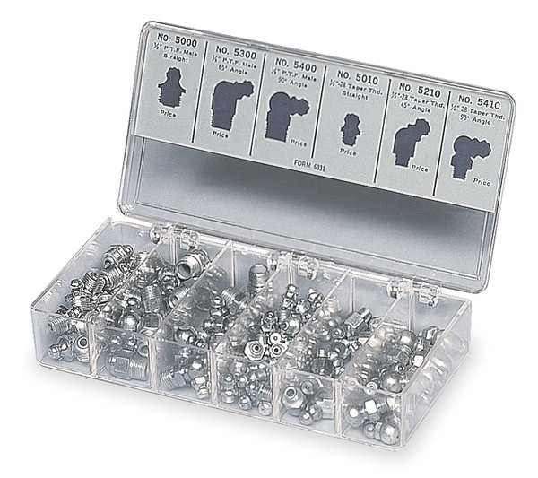 Grease Fitting Kit, Fractional Assortment