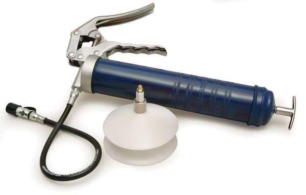Pistol Grip Grease Gun Handle, Flex Hose, 56 Strokes per oz, Bulk/Cartridge