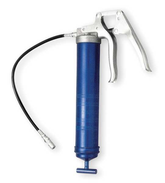 Pistol Grip Grease Gun Handle, Flex Hose, 56 Strokes per oz, Bulk/Cartridge