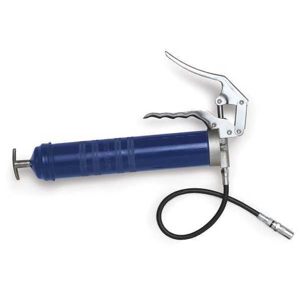 Pistol Grip Grease Gun Handle, Flex Hose, 56 Strokes per oz, Bulk/Cartridge