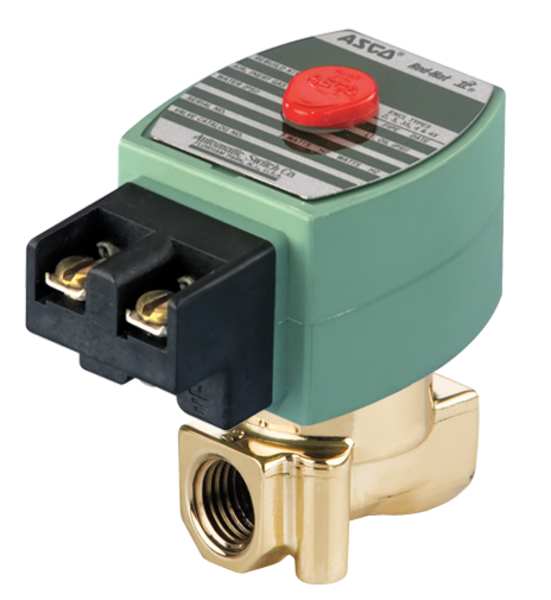24V AC Brass Solenoid Valve, Normally Closed, 1/4 in Pipe Size