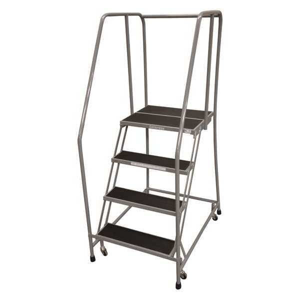 70 in H Steel Rolling Ladder, 4 Steps
