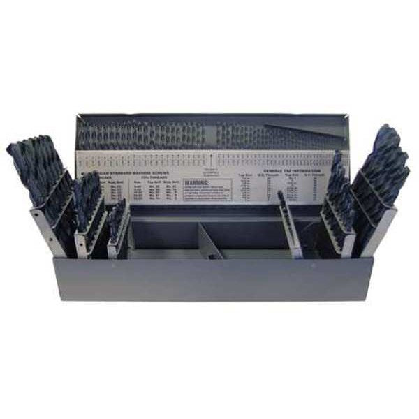 115PC 135Â° Heavy-Duty Jobber Lngth Drill Set Chicago-Latrobe 150ASP-TN TiN HSS 1/16-1/2, A-Z, #1-#60