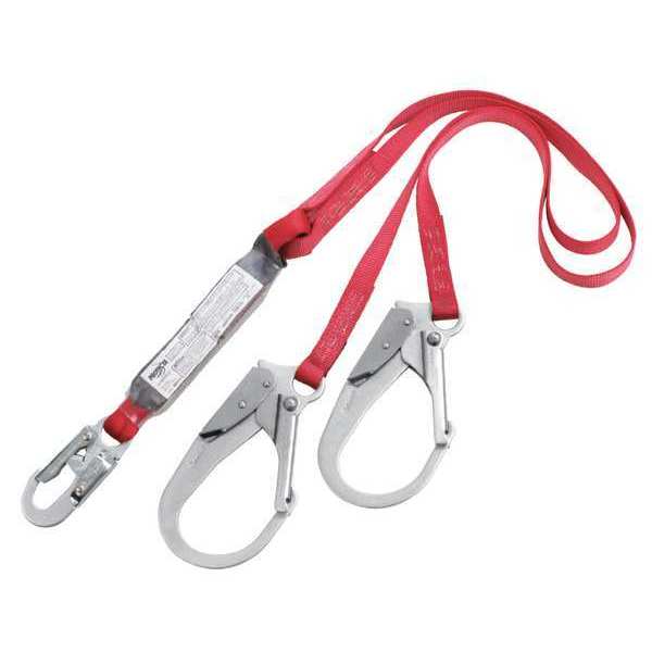 Shock Absorbing Lanyard, 6 ft., 310 lb. Weight Capacity, Red