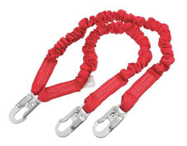 Shock Absorbing Lanyard, 6 ft., 310 lb. Weight Capacity, Red