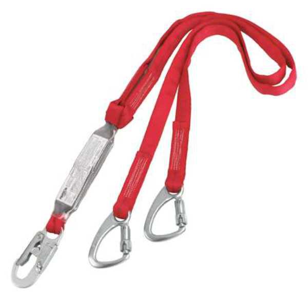 Shock Absorbing Lanyard, 6 ft., 310 lb. Weight Capacity, Red