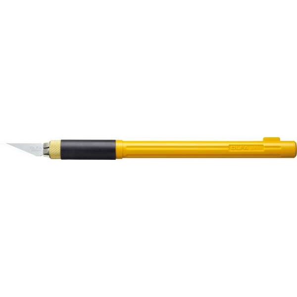 Art Knife, 1/2 Dia, 7 In L, Cushion, ABS, Ylw