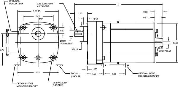 AC Gearmotor, 150.0 in-lb Max. Torque, 17 RPM Nameplate RPM, 115/230V AC Voltage, 1 Phase