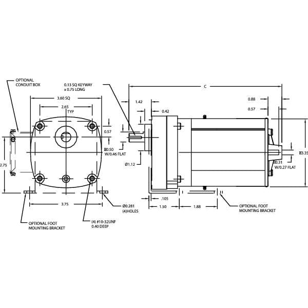 AC Gearmotor, 100.0 in-lb Max. Torque, 2.3 RPM Nameplate RPM, 115V AC Voltage, 1 Phase