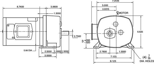DC Gearmotor, 20 rpm, 90V, TENV