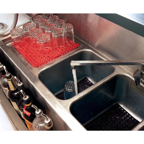 Bar Mat 12x12, Plastic, Black