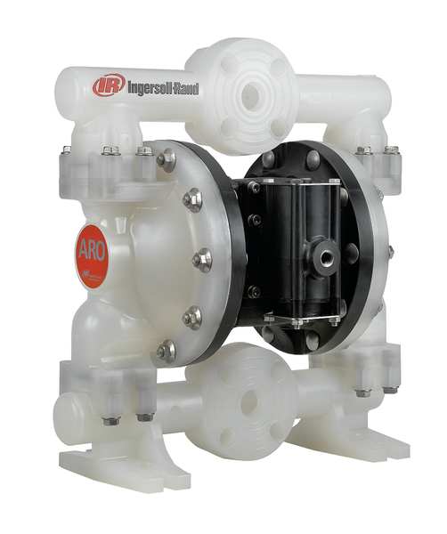 Double Diaphragm Pump, Polypropylene, Air Operated, Santoprene, 53 GPM