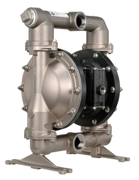 Double Diaphragm Pump, Stainless steel, Air Operated, PTFE, 123 GPM