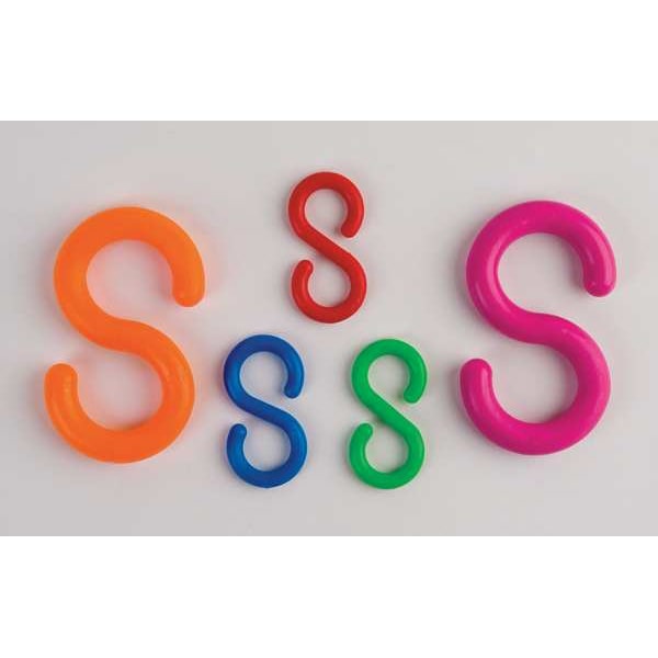 S-Hook, 2 In., Red, Acetal, Gloss, PK10