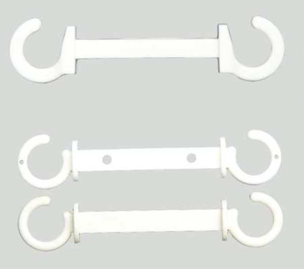 C-Hook, 3 In., White, Plastic, PK10