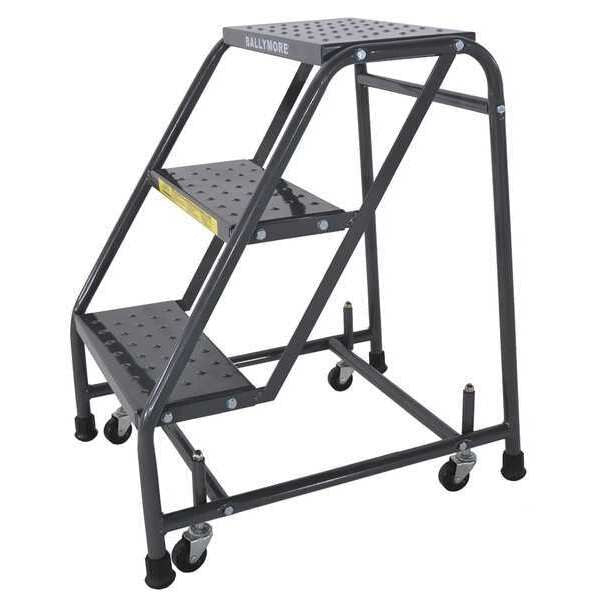 63 in H Steel Stock Picking Rolling Ladder, 3 Steps