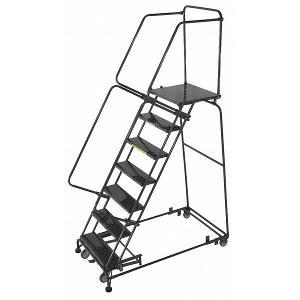103 in H Steel Rolling Ladder, 7 Steps