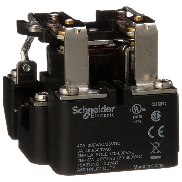 Open Power Relay, Surface Mounted, DPST-NO, 240V AC, 6 Pins, 2 Poles