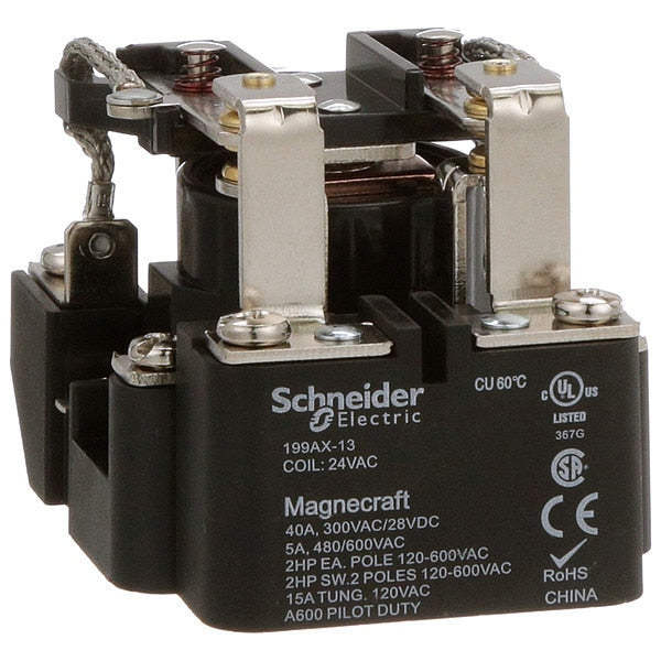Open Power Relay, Surface Mounted, DPDT, 24V AC, 8 Pins, 2 Poles