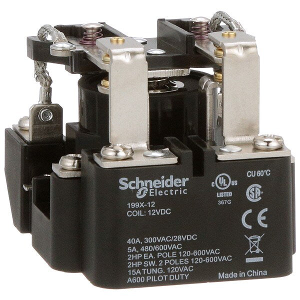 Open Power Relay, Surface Mounted, DPDT, 12V DC, 8 Pins, 2 Poles