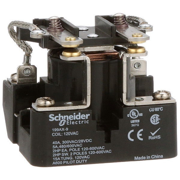 Open Power Relay, Surface Mounted, DPST-NO, 120V AC, 6 Pins, 2 Poles