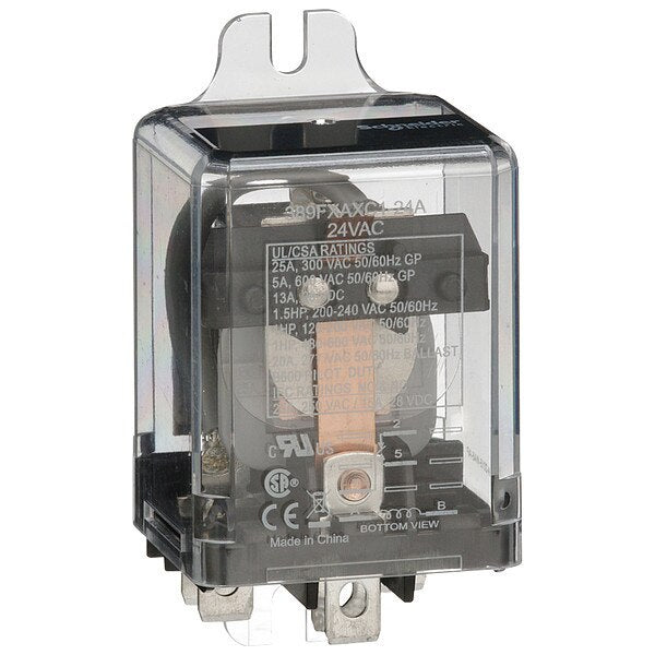 Enclosed Power Relay, Surface (Side Flange) Mounted, SPDT, 24V AC, 5 Pins, 1 Poles
