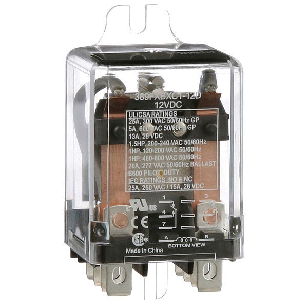 Enclosed Power Relay, Surface (Side Flange) Mounted, DPDT, 12V DC, 8 Pins, 2 Poles
