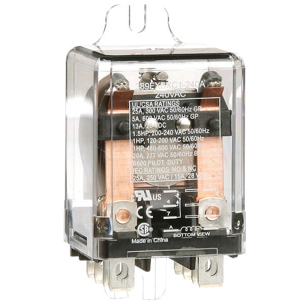 Enclosed Power Relay, Surface (Side Flange) Mounted, DPDT, 240V AC, 8 Pins, 2 Poles