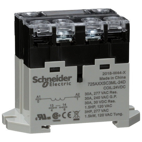 Enclosed Power Relay, DIN-Rail & Surface Mounted, SPST-NO, 24V DC, 4 Pins, 1 Poles
