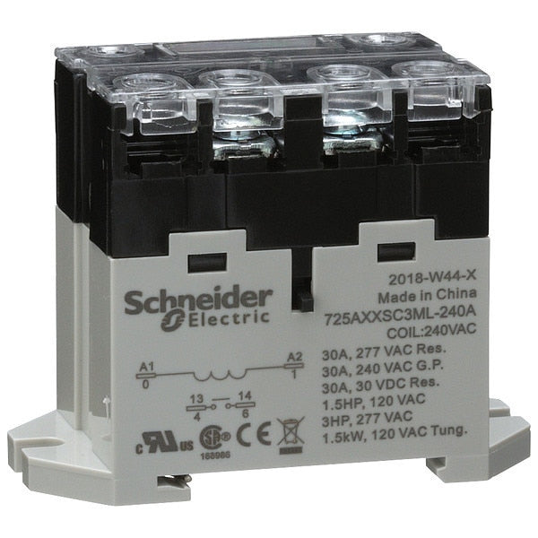 Enclosed Power Relay, 4Pin, 240VAC, SPST-NO