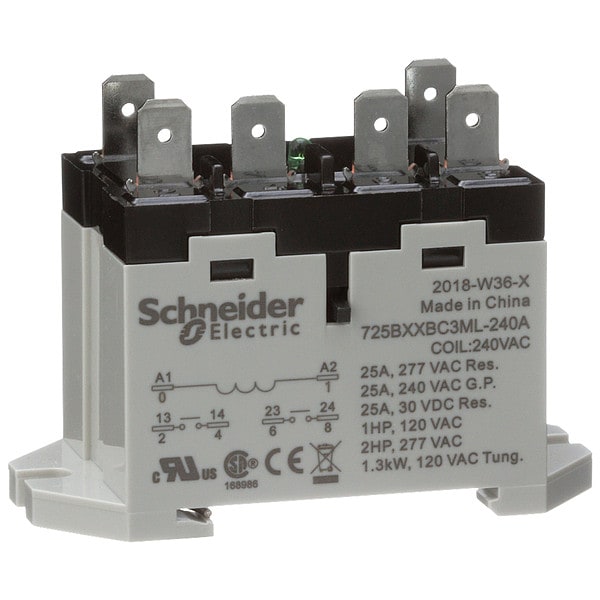 Enclosed Power Relay, 6Pin, 240VAC, DPST-NO