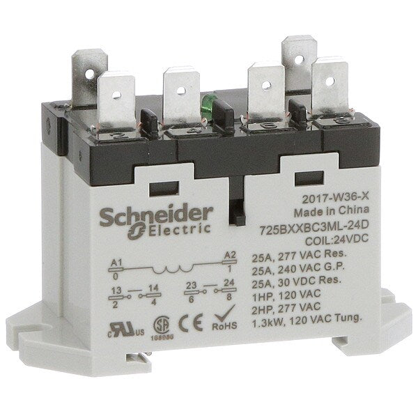 Enclosed Power Relay, 6 Pin, 24VDC, DPST-NO